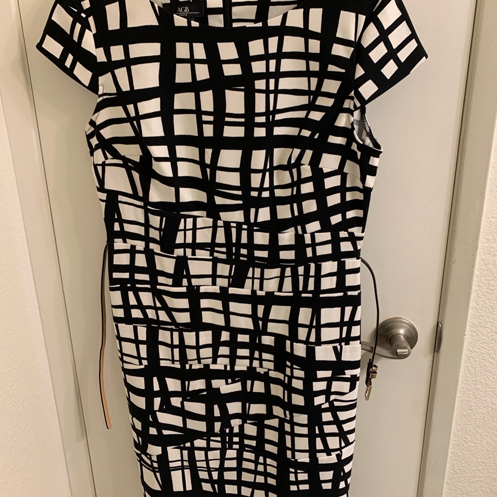 AGB Short Sleeve Black & White Dress / Size 10